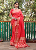 Bandhani Silk Saree with Bandhej Work Multi Color Silk Saree With Rich Zari Border & Tussal  By Vsaree