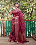 Vsaree Multi Color Bandhej Patola Silk Saree Kanchi Borders And Contrast Zari Weaving Borders VSaree For Woman