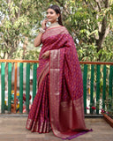 Vsaree Multi Color Bandhej Patola Silk Saree Kanchi Borders And Contrast Zari Weaving Borders VSaree For Woman