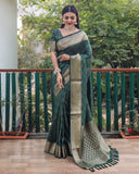 Multi Color Bandhej Patola Silk Saree Kanchi Borders And Contrast Zari Weaving Borders VSaree For Woman