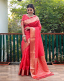 Multi Color Bandhej Patola Silk Saree Kanchi Borders And Contrast Zari Weaving Borders VSaree For Woman