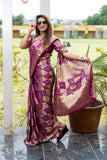 Indian Bandhej Silk Saree Wedding Party Clothing Trending Vsaree For Woman