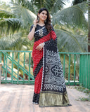 Vsaree Designer Banarasi-Bandhani Silk Saree Pure Zari Border With Rich Pallu Saree