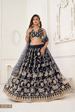 WOMEN'S BLACK BUTTERFLY NET WITH SEQUINS AND EMBROIDERY WORK LEHENGA CHOLI FOR WEDDING