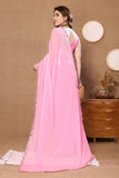 Vsaree Light Pink Banglori  Plain Saree And Mirror Less Border With Banglory Blouse And Pallu