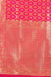 Designer Banarasi Soft Silk Saree With Pure Golden Zari Border And Blouse