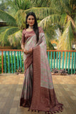 Vsaree Peacock Design Copper Zari Weaving Kanjivaram Silk Saree With Attrective Blouse And Rich Pallu