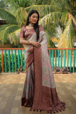 Vsaree Peacock Design Copper Zari Weaving Kanjivaram Silk Saree With Attrective Blouse And Rich Pallu