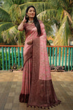 Vsaree Peacock Design Copper Zari Weaving Kanjivaram Silk Saree With Attrective Blouse And Rich Pallu