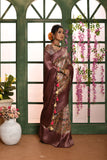 Vsaree Purple Soft Silk all over zari woven pattern With classic zari woven pallu And Blouse