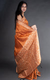 Vsaree Brown Raw Silk Saree With Rich Pallu and Contrast Blouse Piece For Women