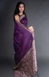 Vsaree Purple Raw Silk Saree With Rich Pallu and Contrast Blouse Piece For Women