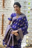 Vsaree Blue Katan Silk Saree With zari weaving pallu Or Border And Blouse