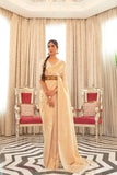 Vsaree Designer Golden Zari Weaving Cream Color Banarasi Silk Saree With Heavy Blouse