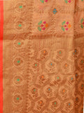 Vsaree Banarasi Cotton Blend Saree With Flower Design Border And Blouse