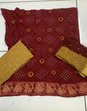 Zooara Maroon Color Cotton Function And Wedding Dress Matrials With Bottom And Dupatta