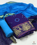 Zooara Navy Blue Color Cotton Function And Wedding Dress Matrials With Bottom And Dupatta