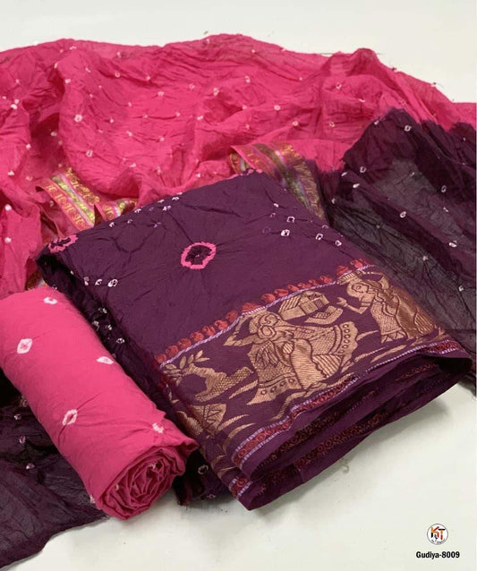 Zooara Wine Color Cotton Function And Wedding Dress Matrials With Bottom And Dupatta