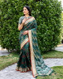 Vsaree Multi Color Designer Patola Paithani Saree With Rich Pallu And Blouse