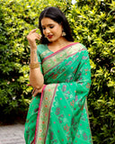 Vsaree Multi Color Designer Patola Paithani Saree With Rich Pallu And Blouse