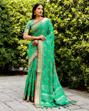 Vsaree Multi Color Designer Patola Paithani Saree With Rich Pallu And Blouse