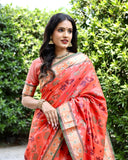 Vsaree Multi Color Designer Patola Paithani Saree With Rich Pallu And Blouse