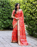 Vsaree Multi Color Designer Patola Paithani Saree With Rich Pallu And Blouse