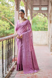 Vsaree Wine Raw Silk Saree With All over weaving Butties And weving pallu and Blouse