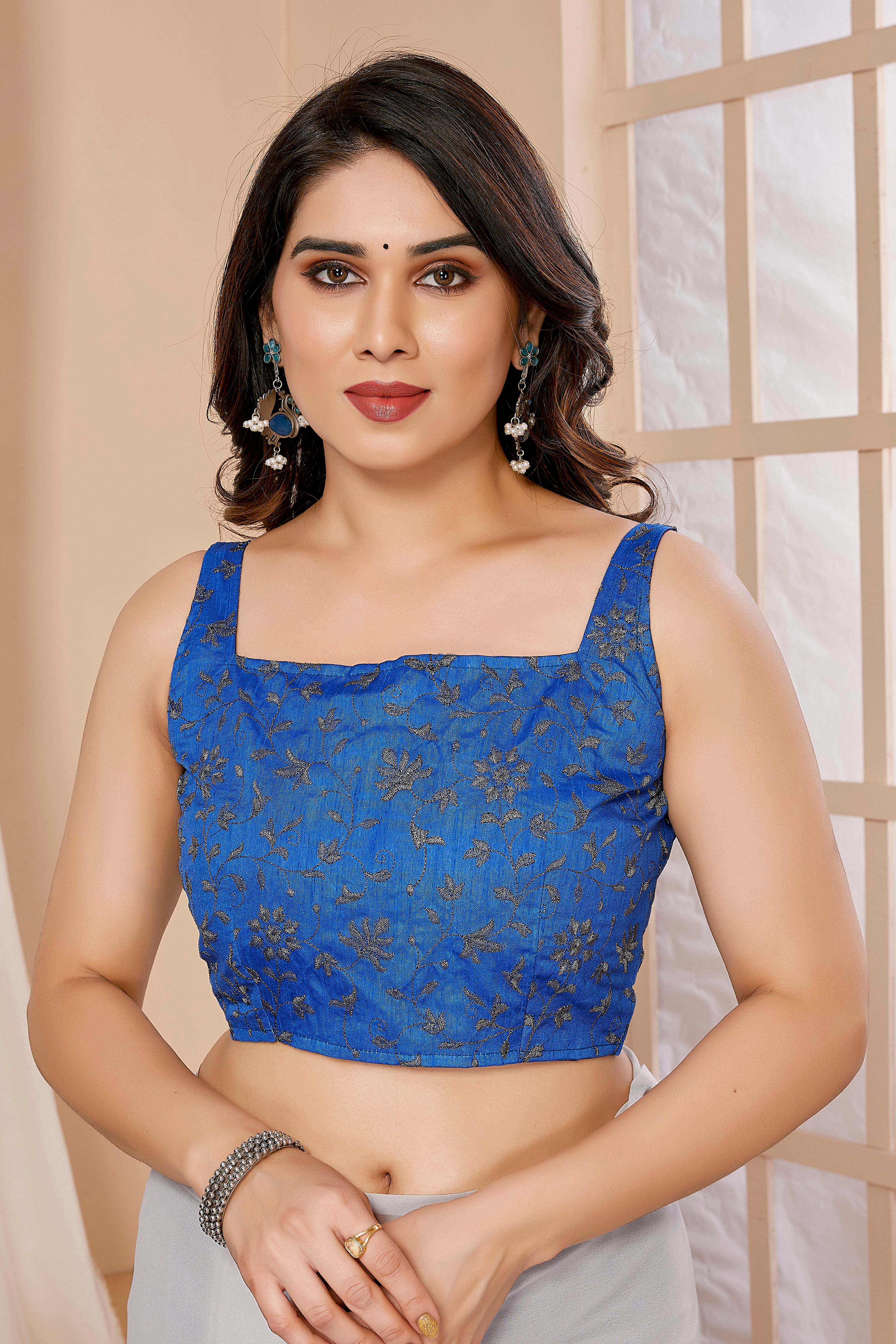 Vsaree Blue Georgette Pre-Stitched  Saree And Havy Rich Pallu With Blouse piece