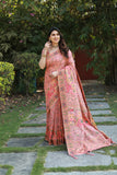 Pashmina Weaving Soft Cotton Silk With Heavy Border And Designer Saree And Blouse