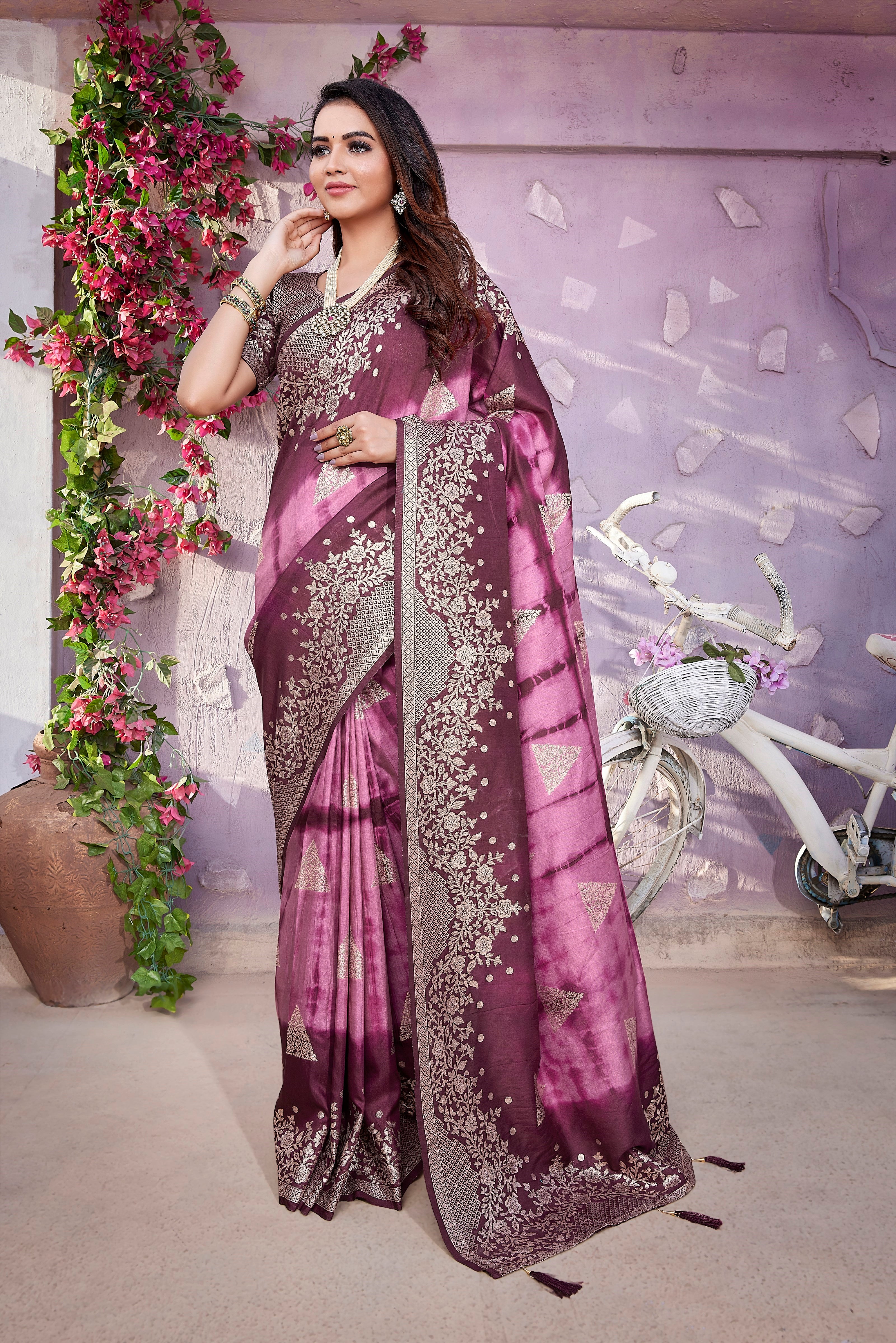 Designer Bandhani Soft Silk Saree And Pure Golden Zari Border With Heavy Rich Pallu