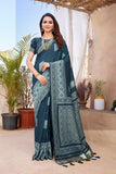 Designer Banarasi Soft Silk Saree With Pure Golden Zari Border And Blouse