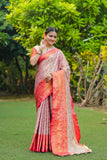 Designer Banarasi Design Soft Silk Saree With Pure Golden Zari Border And Blouse