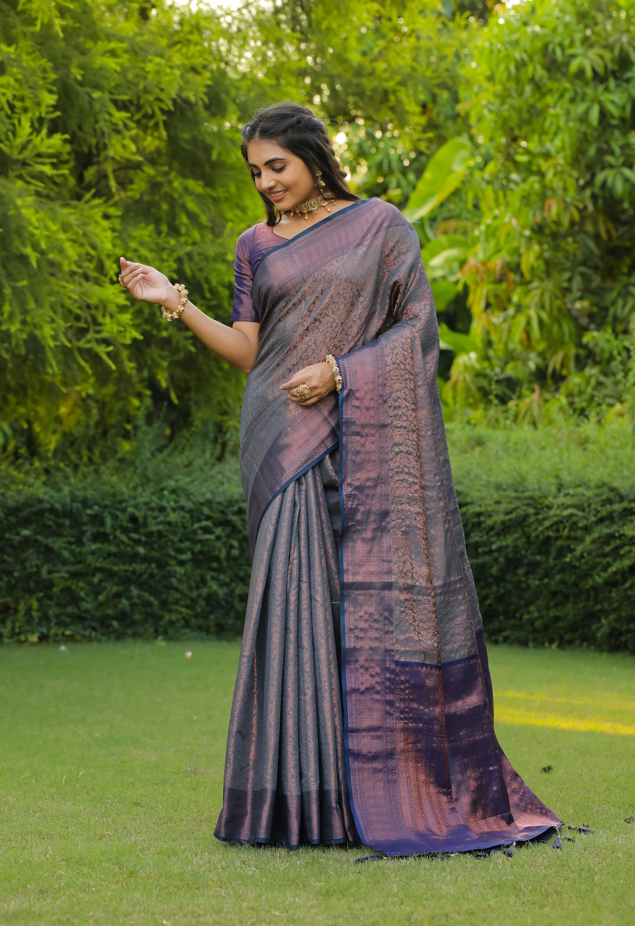 Vsaree Designer Banarasi Silk Saree With Designer Rich Pallu And Blouse