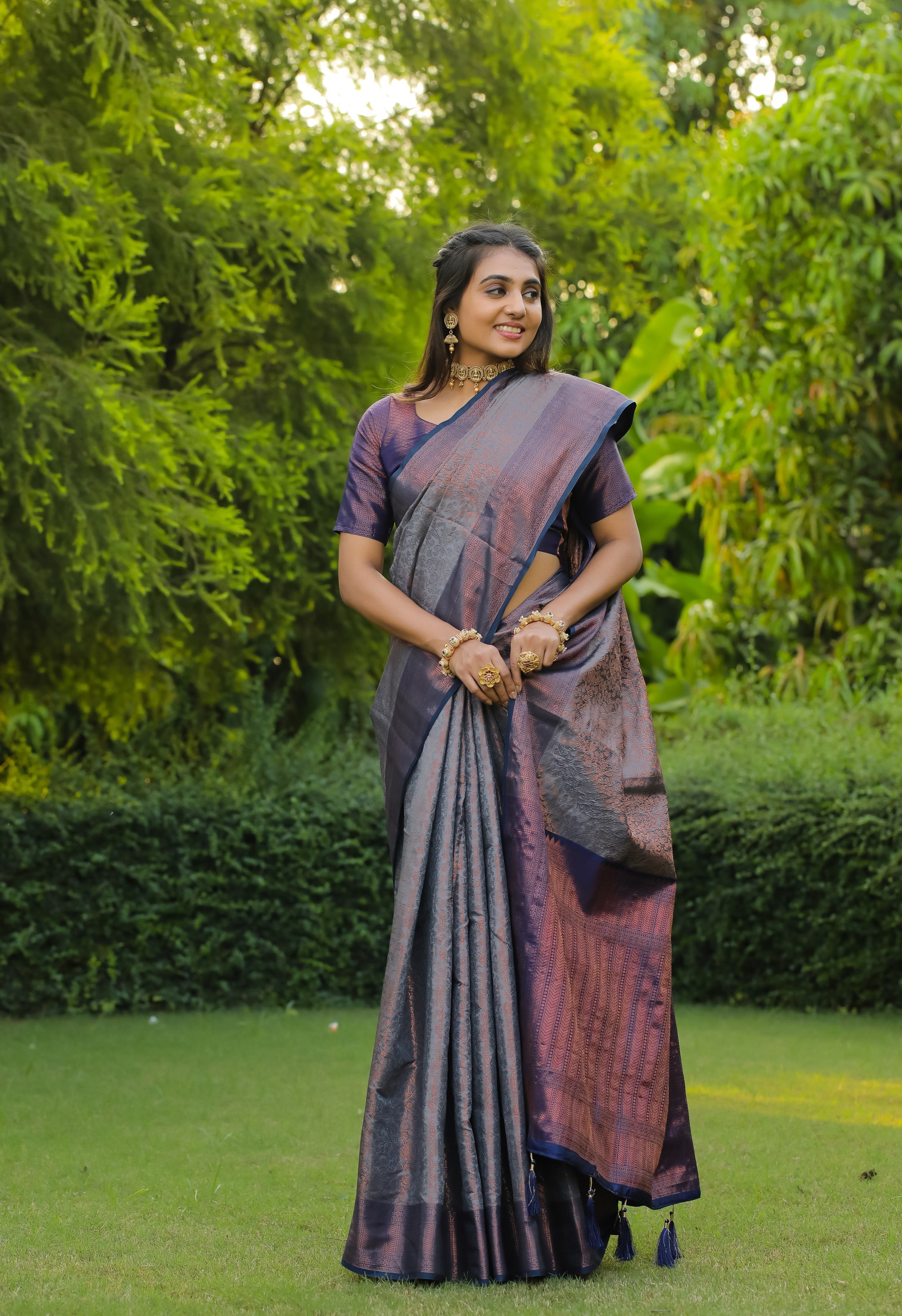 Vsaree Designer Banarasi Silk Saree With Designer Rich Pallu And Blouse