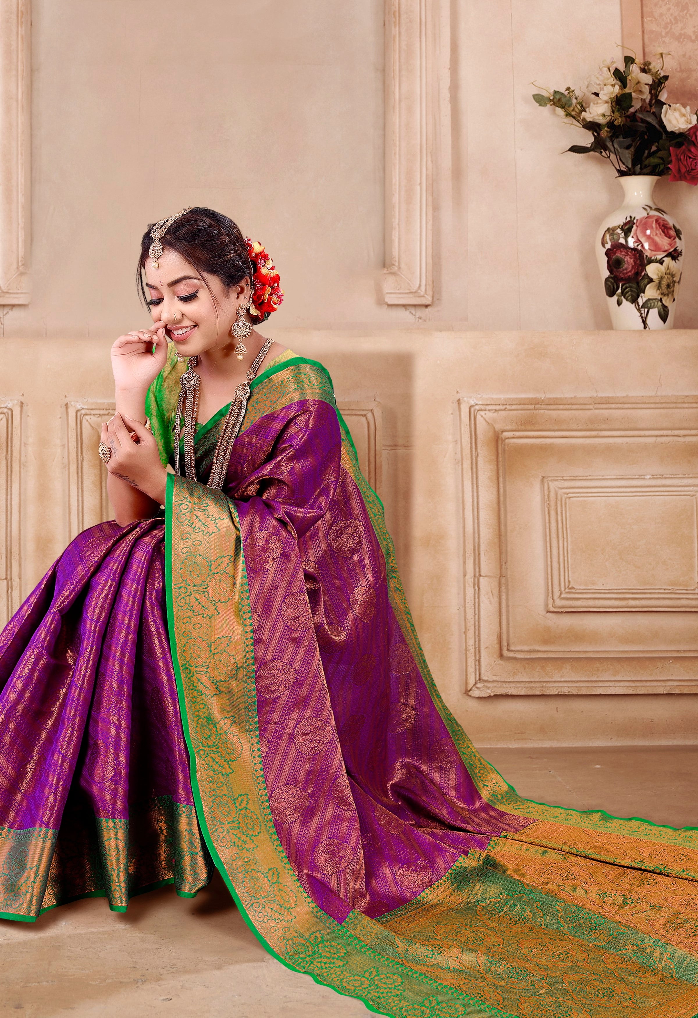 Designer Banarasi Leheriya Design Soft Silk Saree With Pure Golden Zari Border