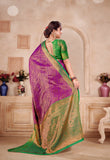 Designer Banarasi Leheriya Design Soft Silk Saree With Pure Golden Zari Border