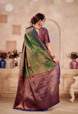 Designer Banarasi Leheriya Design Soft Silk Saree With Pure Golden Zari Border