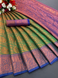 Designer Banarasi Leheriya Design Soft Silk Saree With Pure Golden Zari Border