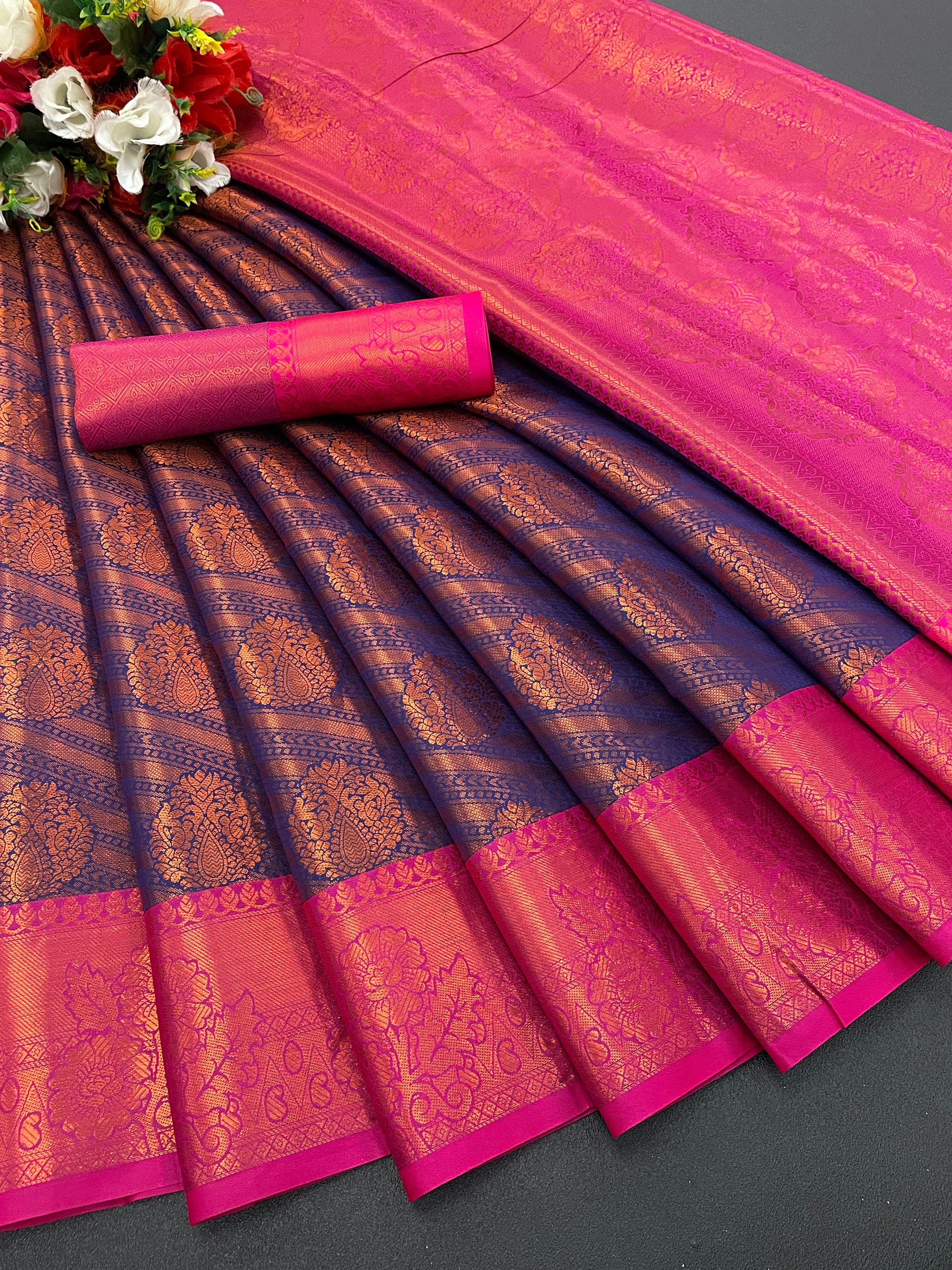 Designer Banarasi Leheriya Design Soft Silk Saree With Pure Golden Zari Border