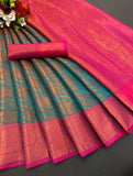 Designer Banarasi Leheriya Design Soft Silk Saree With Pure Golden Zari Border