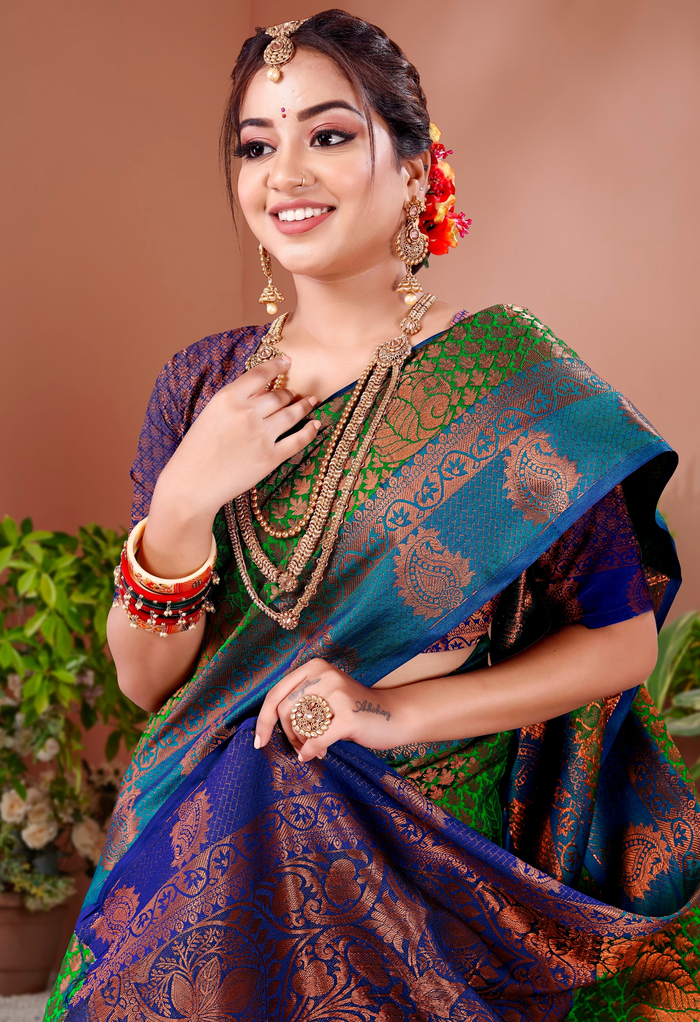 Vsaree Designer Banarasi Silk Saree With Having Rich Pallu And Blouse