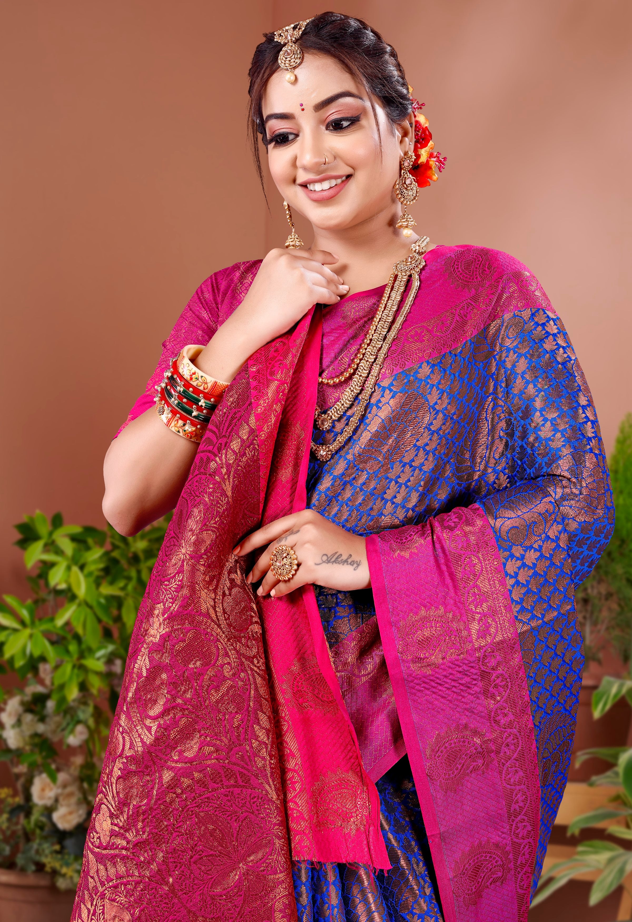 Vsaree Designer Banarasi Silk Saree With Having Rich Pallu And Blouse