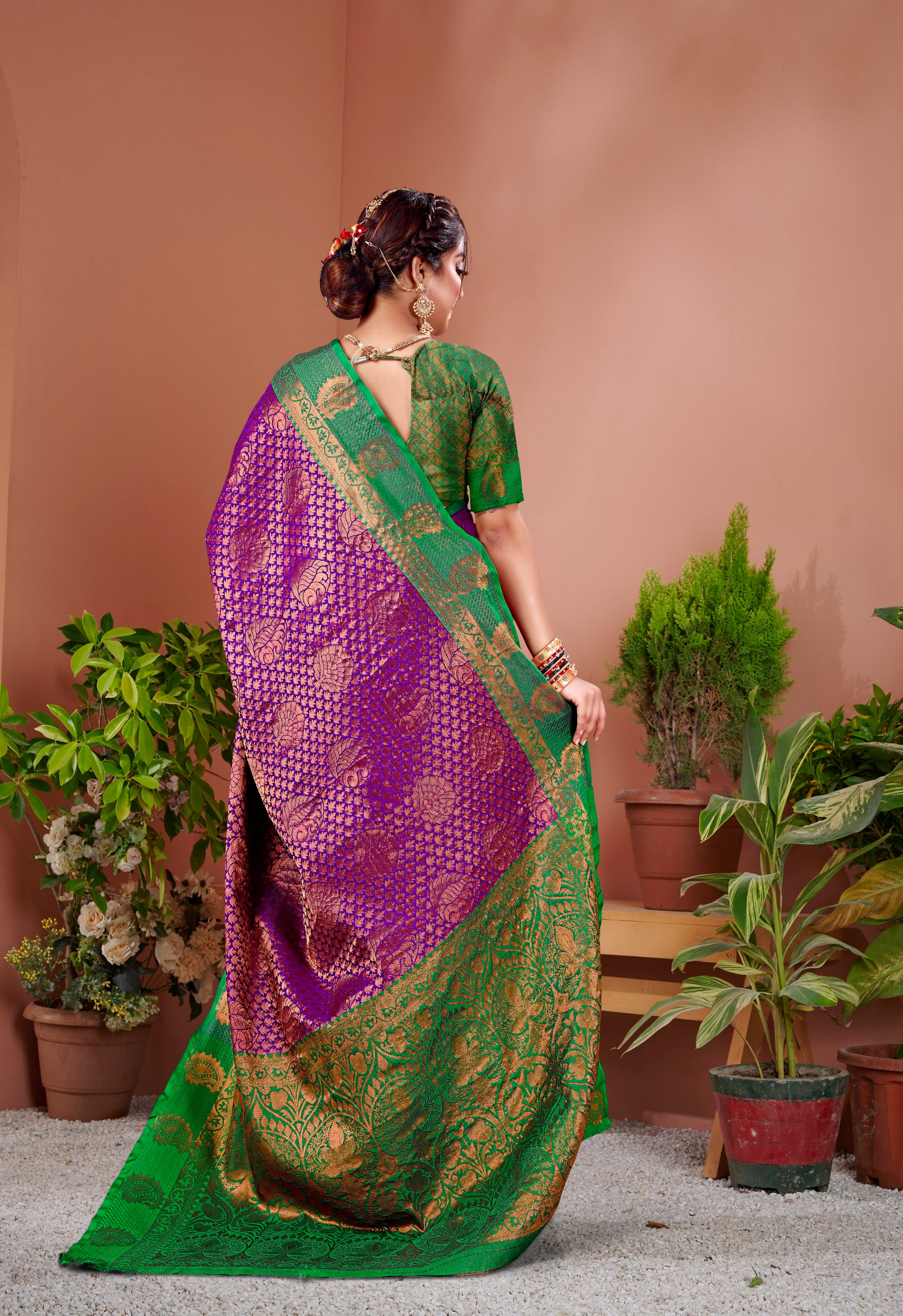 Vsaree Designer Banarasi Silk Saree With Having Rich Pallu And Blouse