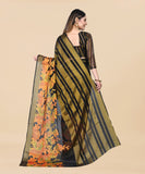 Vsaree Black Ciffon Braso And Zari Weaving And Printed Saree With Blouse And Heavy Rich Pallu