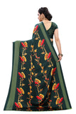 Vsaree Green Printed Japan Crape Saree With Designer Pallu And Blouse