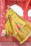 Vsaree Banarasi Cotton Blend Saree With Designer Border And Blouse