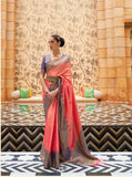 Designer Banarasi Soft Silk Saree With Pure Golden Zari Border And Blouse