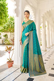 Vsaree Banarasi Cotton Blend Saree With Designer Border And Blouse