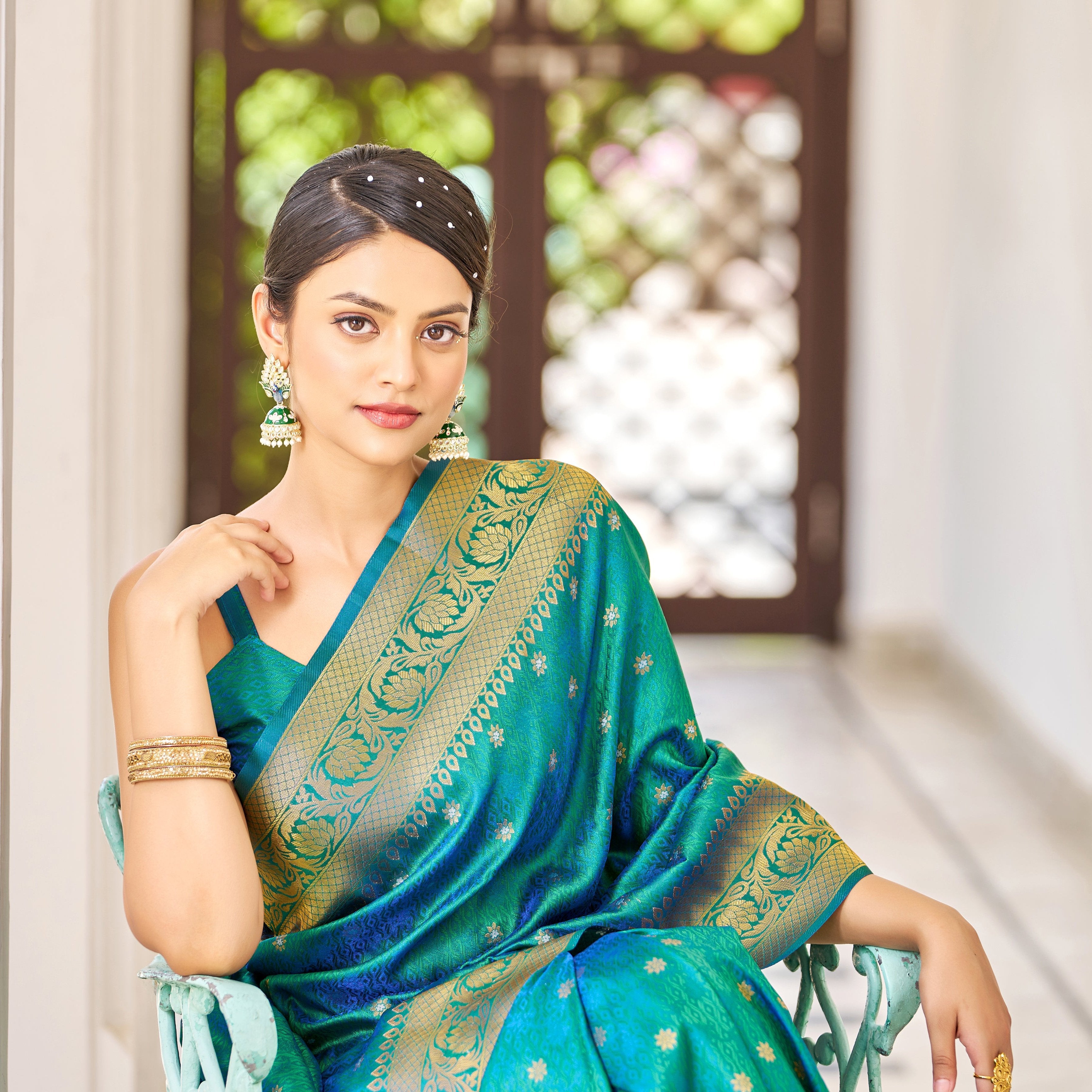 Vsaree Green Cotton Silk Saree Zari Weaving Border And Fancy Pallu With Blouse